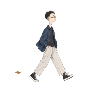 Illustration of Kenny on a walk